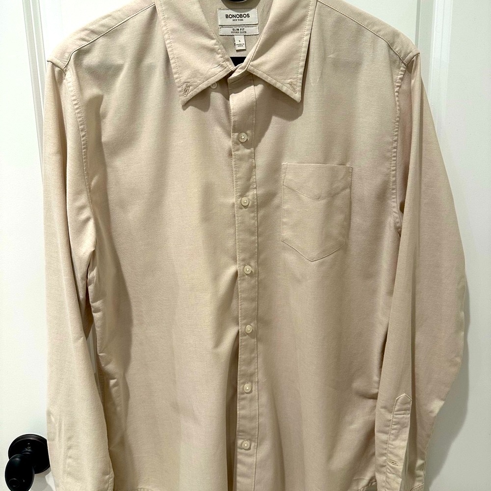Bonobos Men's Beige Sand Oxford Shirt
